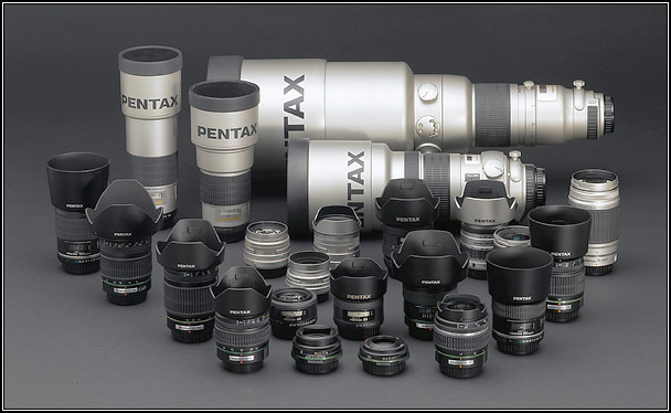 various Pentax lenses
